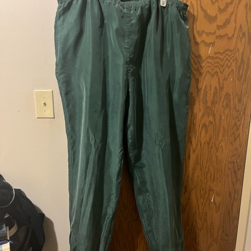 Forest Green Silk Joggers